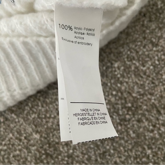 White Knit and Navy Star Embroidered Sweater - Picture 6 of 11